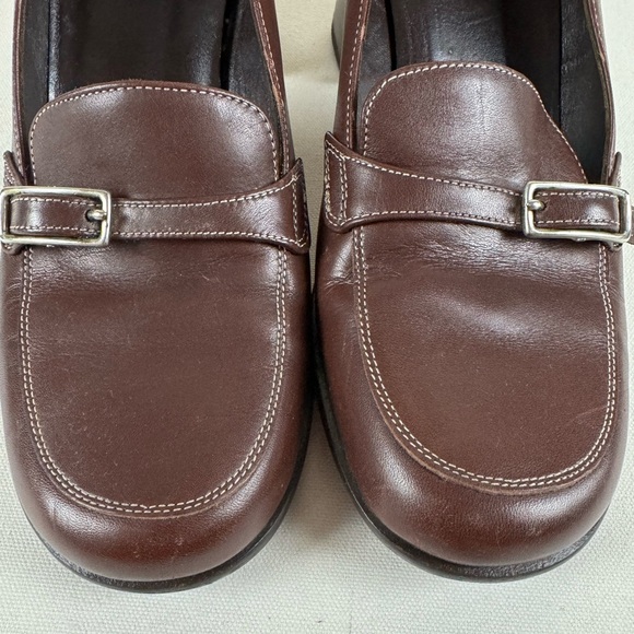 Coach Vintage 2.5” Chunky Heel Brown Leather Loafers Women’s 8.5 FAWN-J180 - Picture 11 of 12
